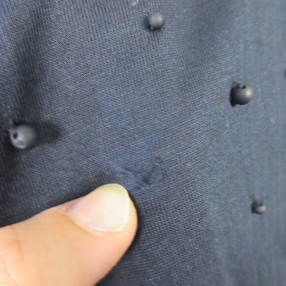 Club Monaco Women's Top Blouse S Blue Short Sleeve Beaded Rayon Blend Casual 184 - Picture 13 of 13